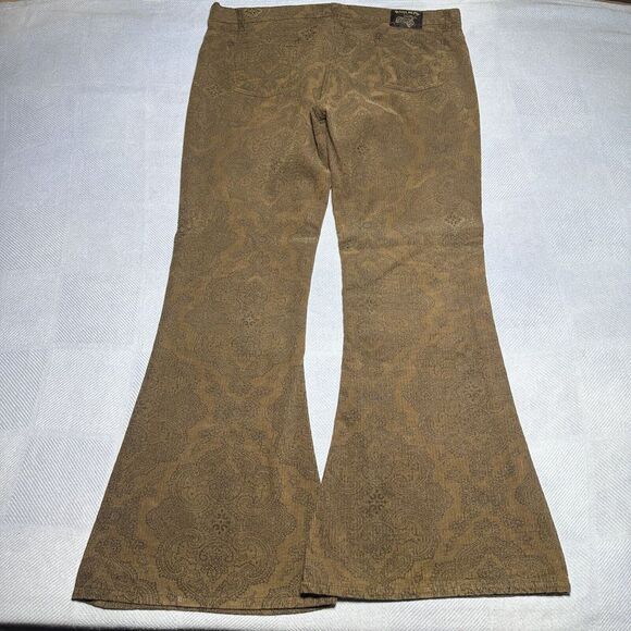 Run & Fly Brown Corduroy Paisley Flared Bell Bottom Pants Women's Sz 36R (38x32) - Picture 8 of 16